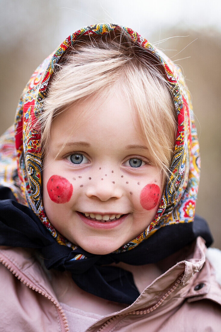 Girl dressed up as Easter witch