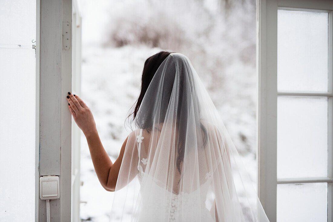 Bride looking away