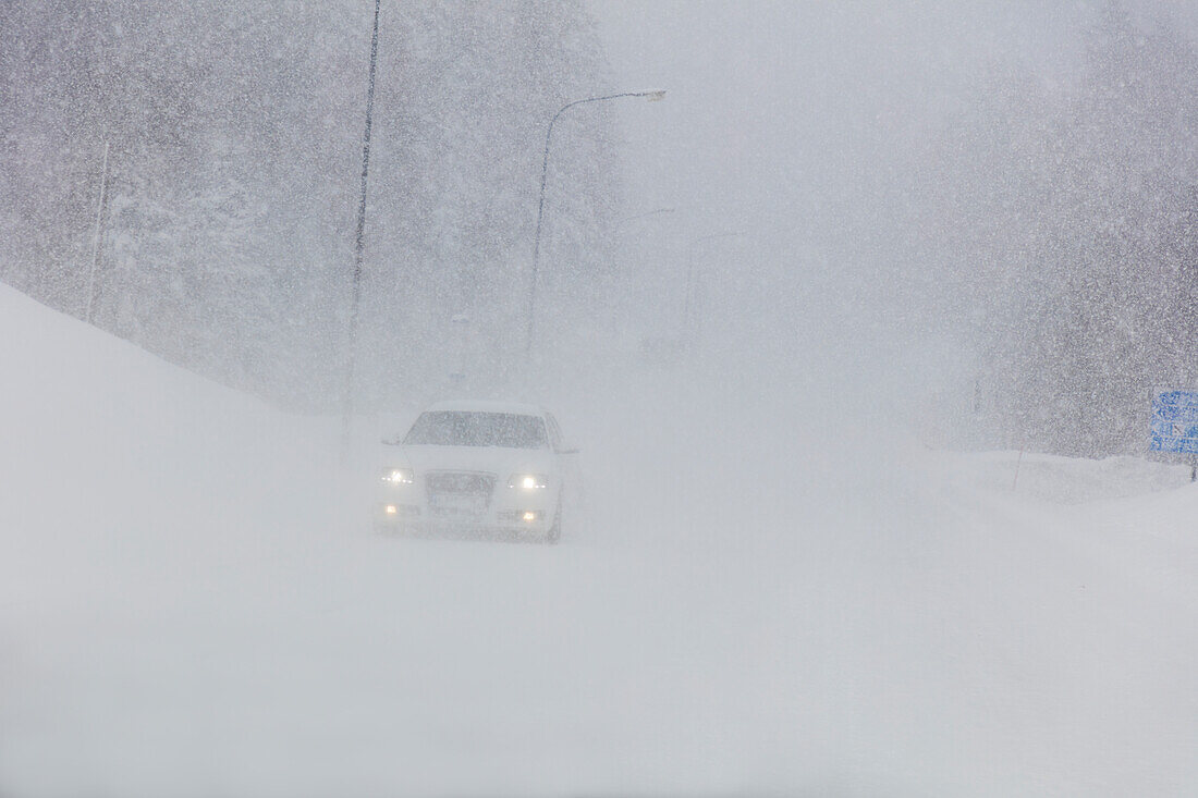 Car on winter road