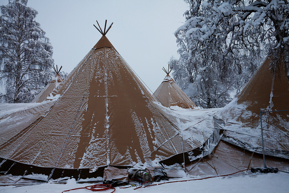 Teepees at winter