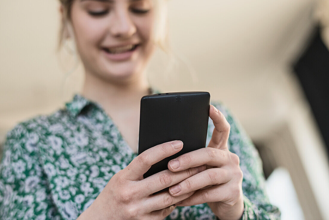 Woman using cell phone