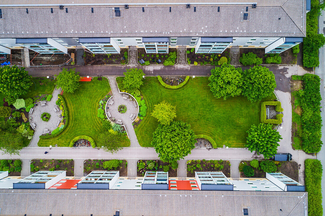 Aerial view of blocks of flats