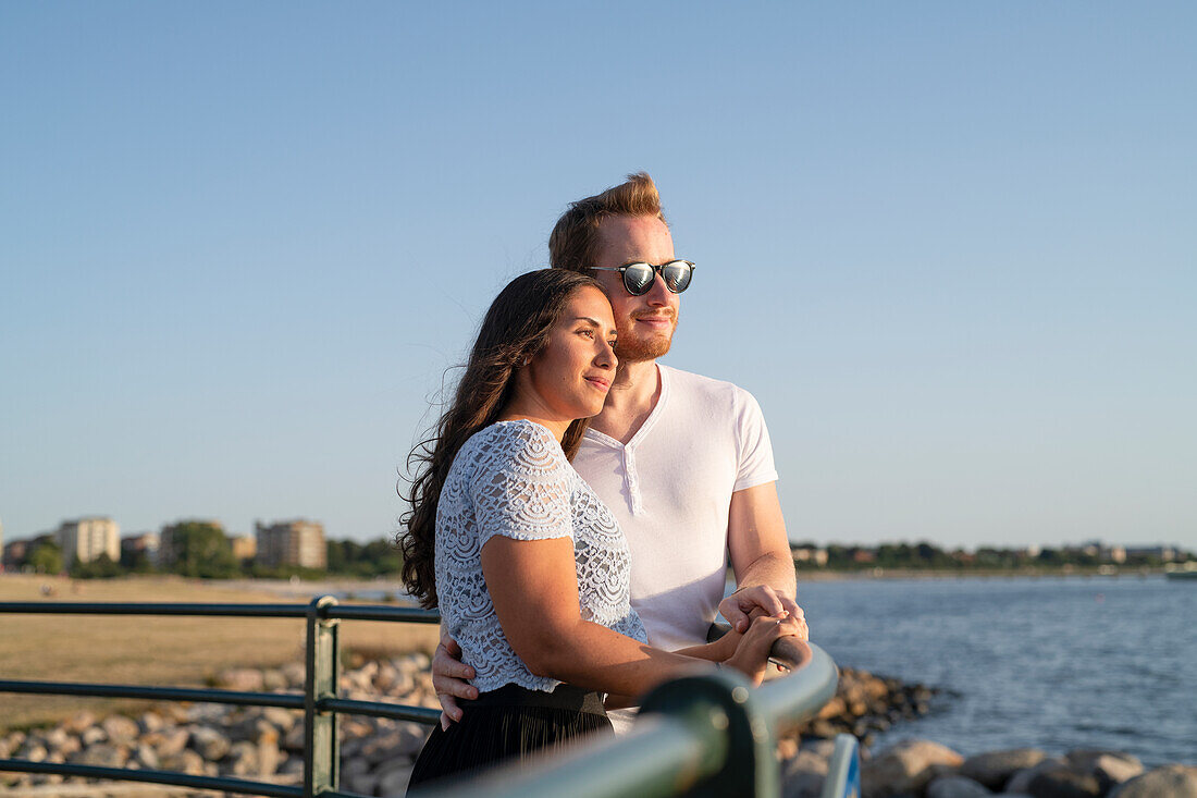 Young couple at sea