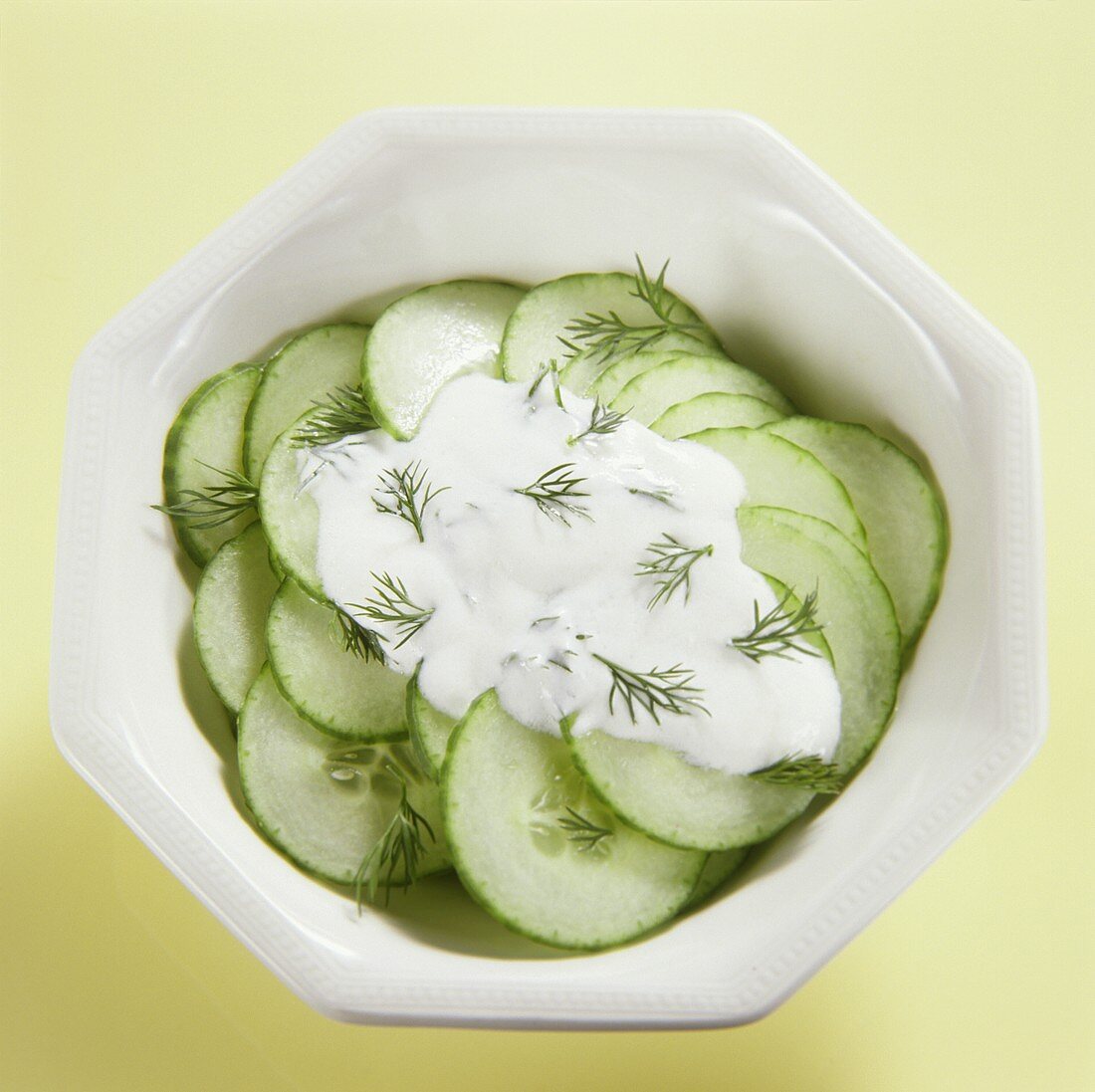 Cucumber salad; yoghurt and dill