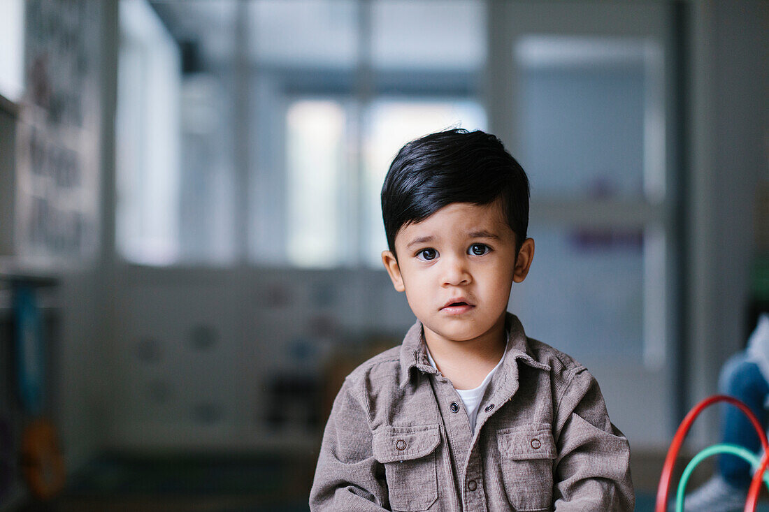 Boy looking at camera