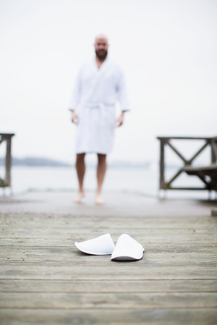 Slippers on jetty