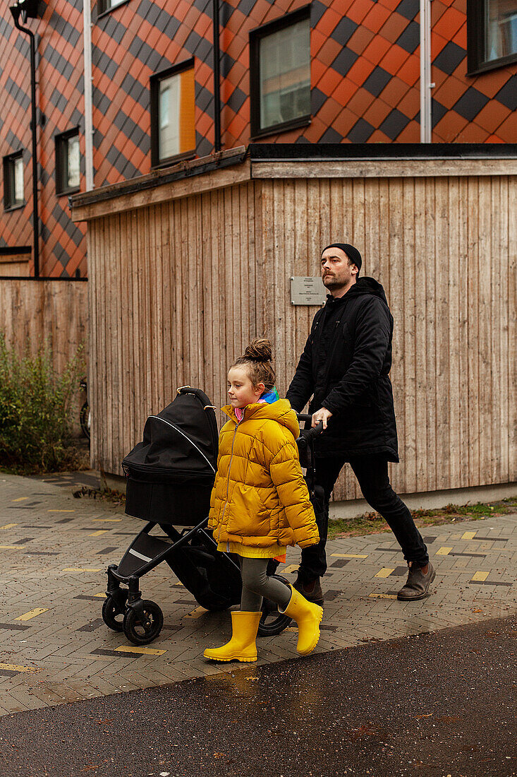 Father with daughter on walk