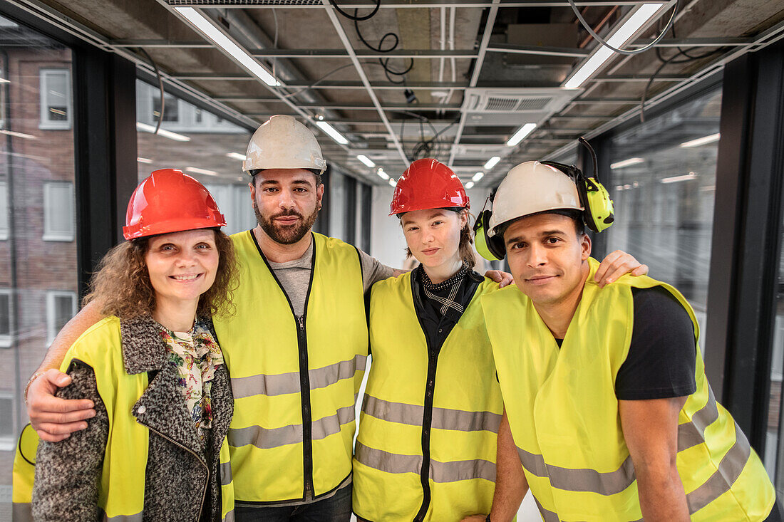 Workers at construction site