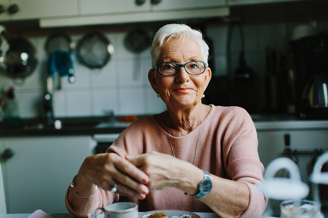 Senior woman looking at camera