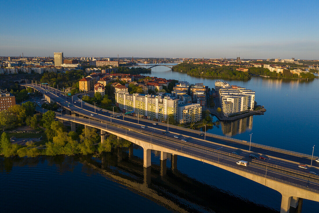 Aerial view of bridge