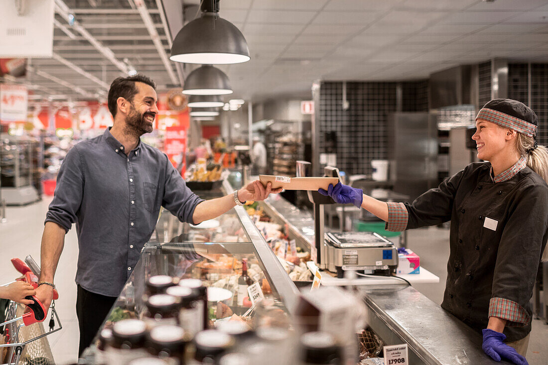 Costumer at deli counter