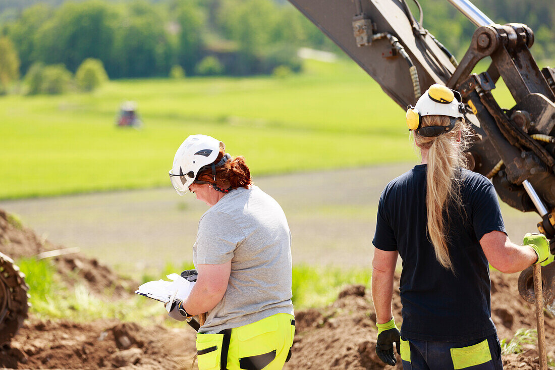 View of female workers