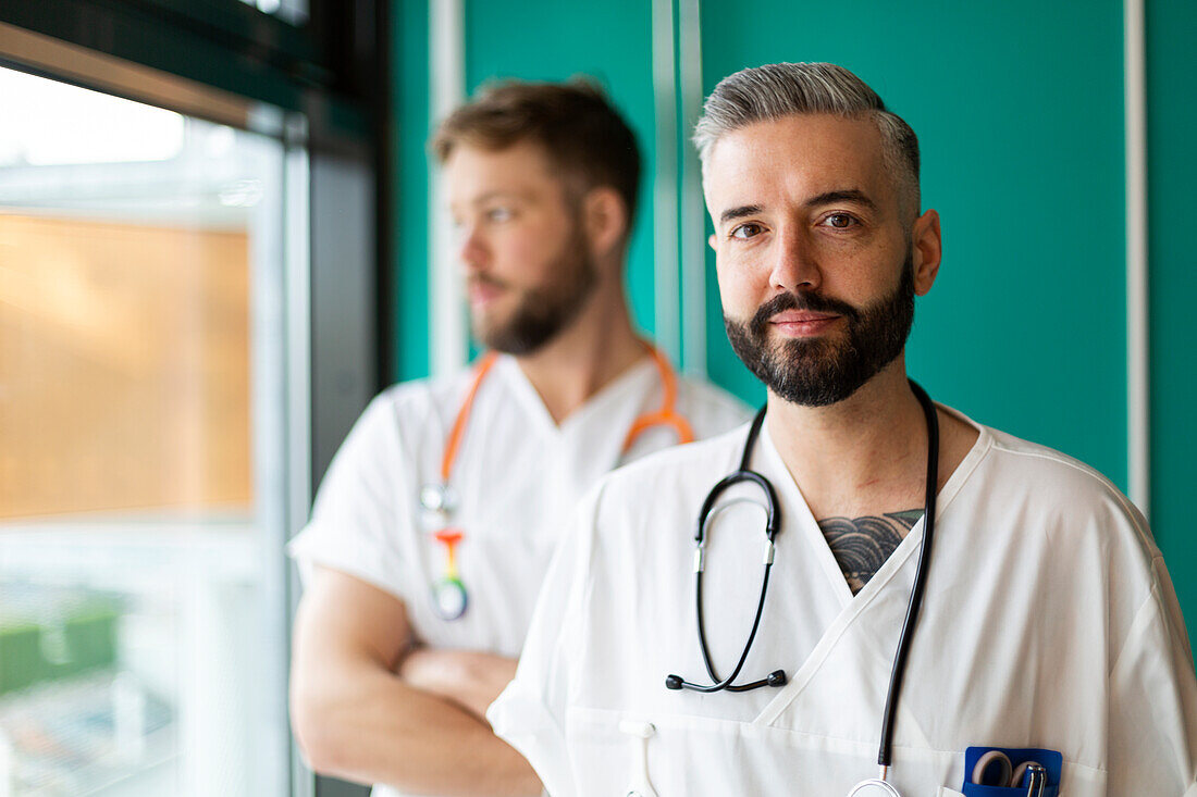 Doctor in hospital looking at camera