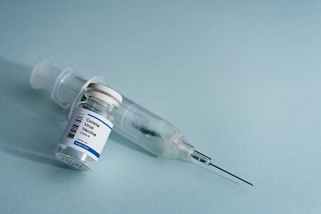 Syringe and vial with Coronavirus Covid-19 vaccine