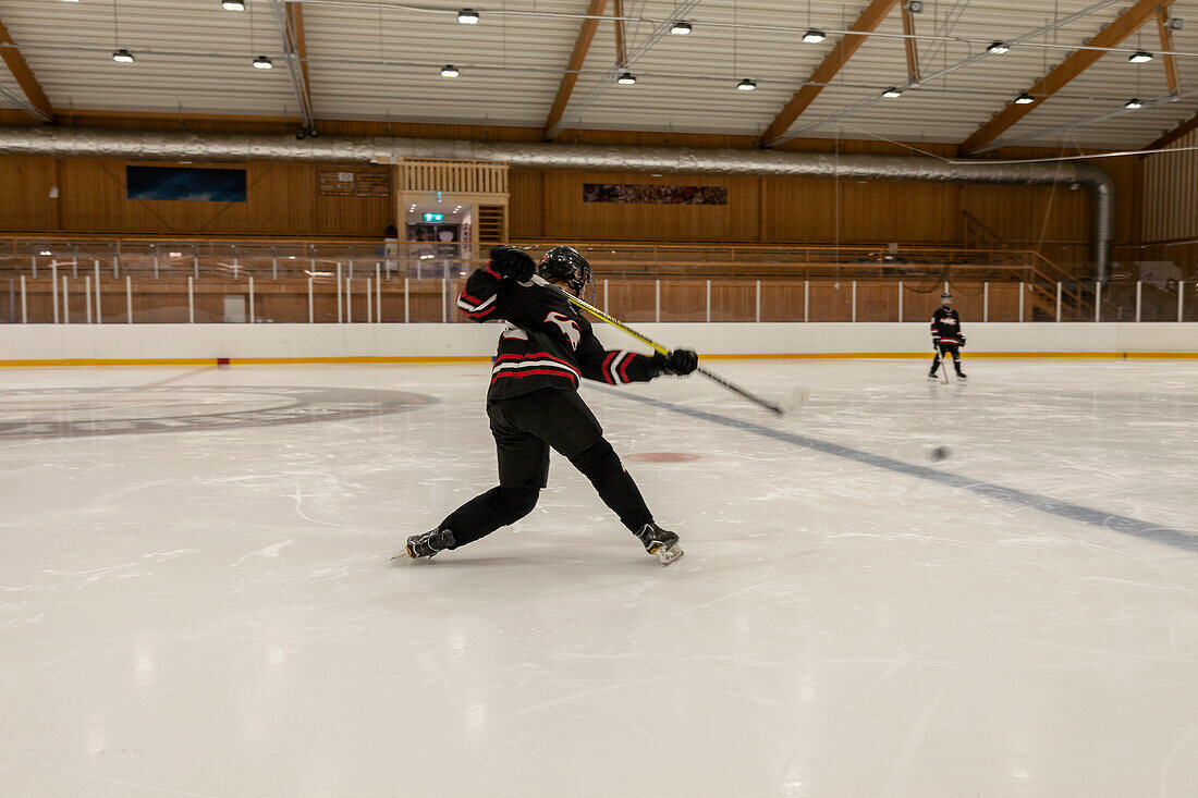 Hockey player during practice