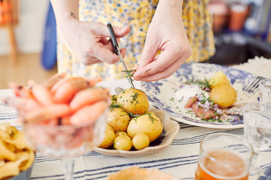 Food for traditional midsummer feast