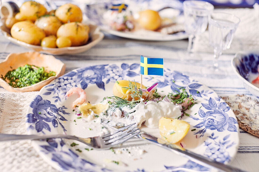 Food for traditional midsummer feast