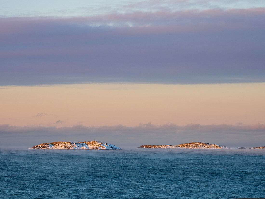 Sea and islands in winter