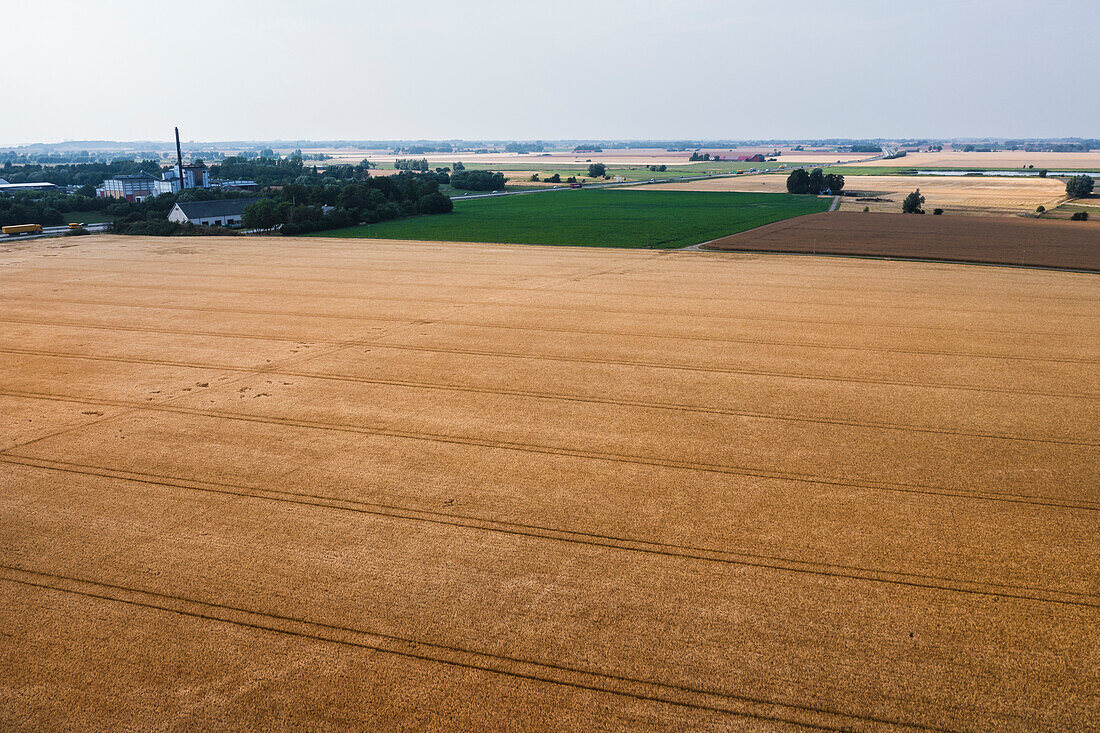 High angle view of rural landscape