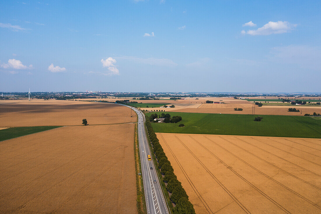 High angle view of rural landscape