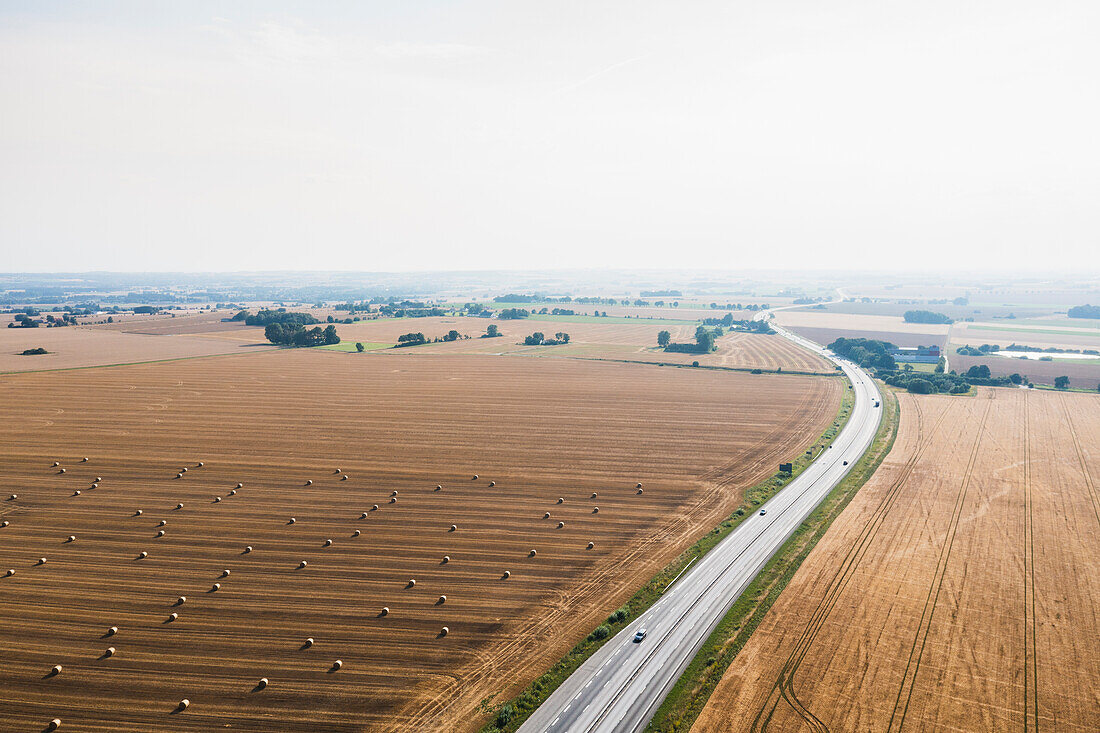 High angle view of rural landscape