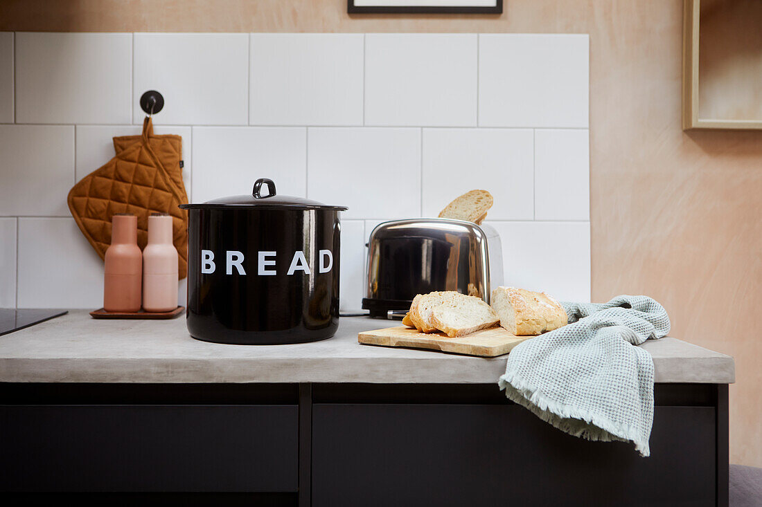 Bread on kitchen worktop