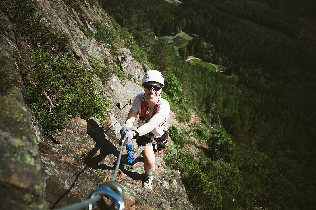 Portrait of smiling mountain climber