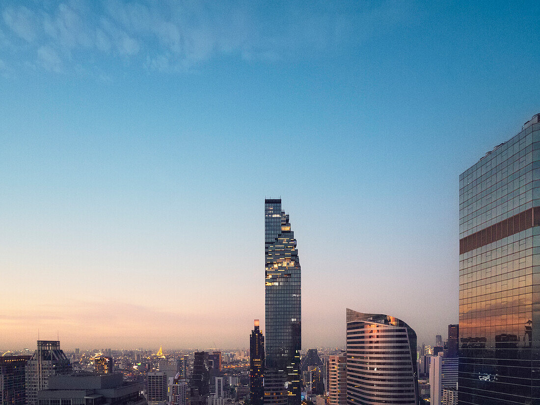 Modern cityscape of business district