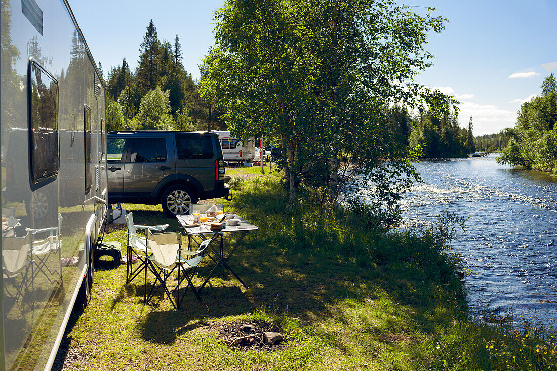 Campsite at river