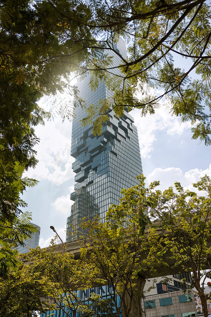 Low angle view of modern skyscraper