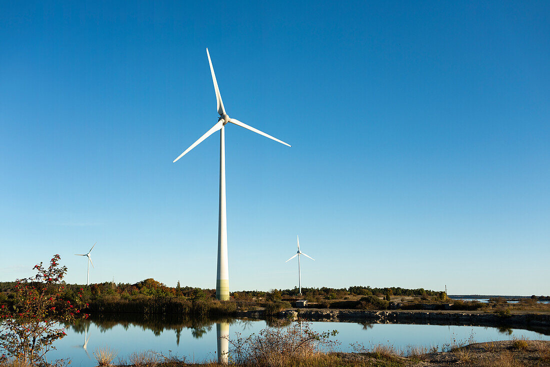 Wind turbine against sky