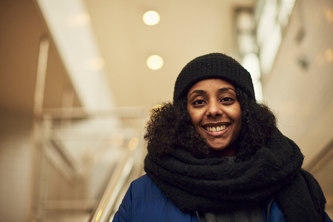 Smiling woman looking at camera