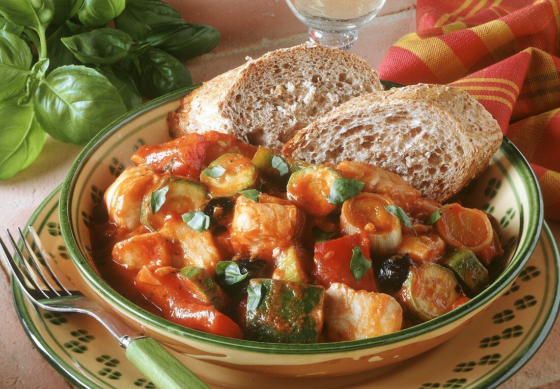 Mediterranean fish and vegetable stew
