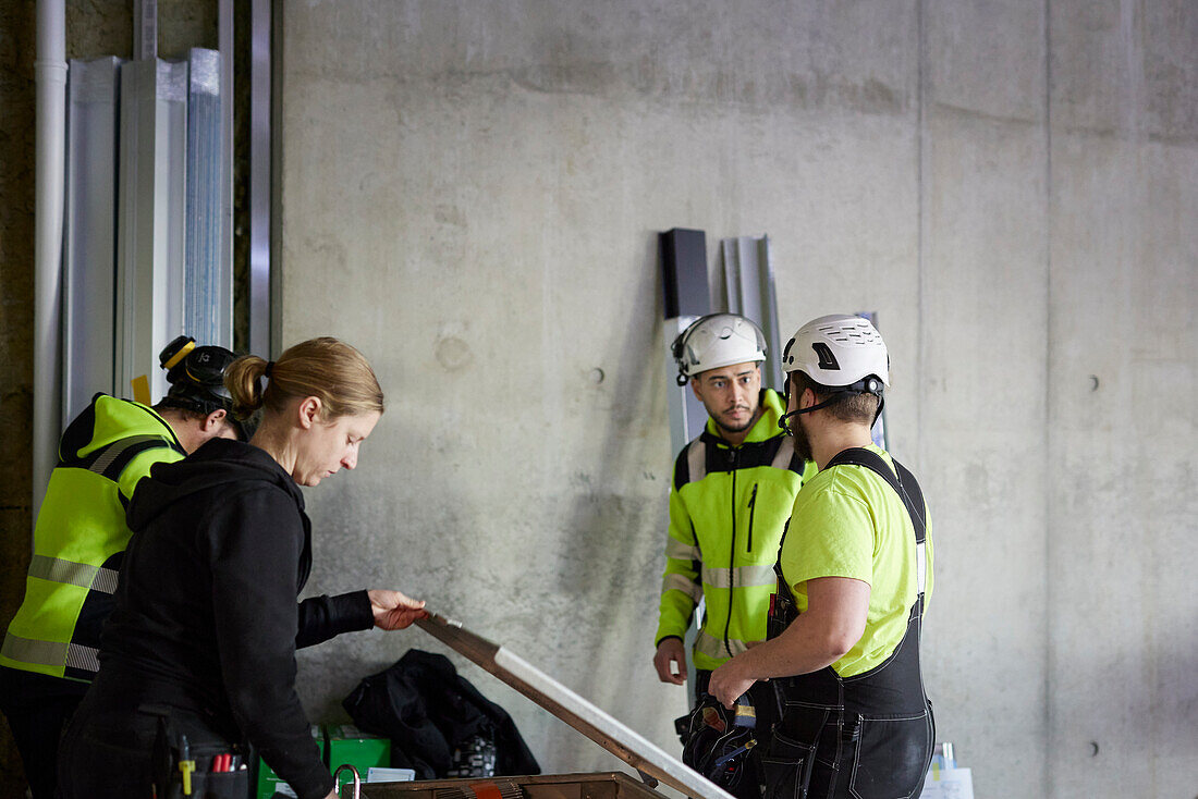 Workers at building site