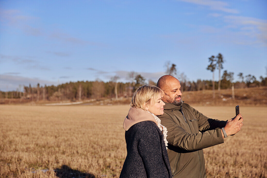 Couple taking selfie