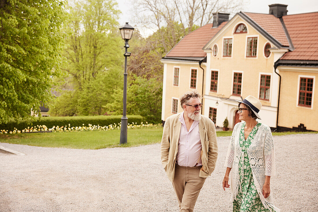 Couple walking together