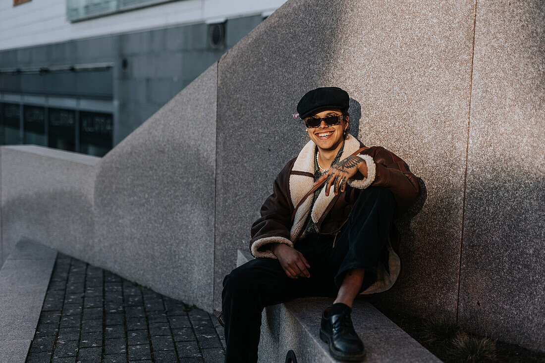 Smiling man looking at camera