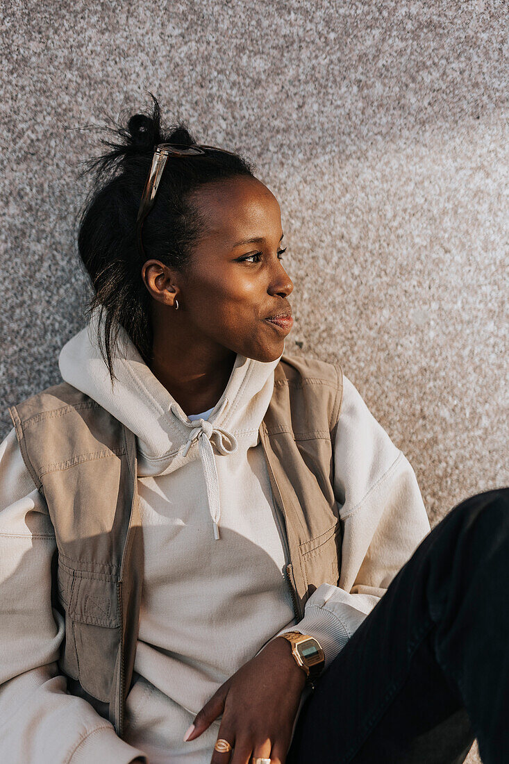 Young woman looking away