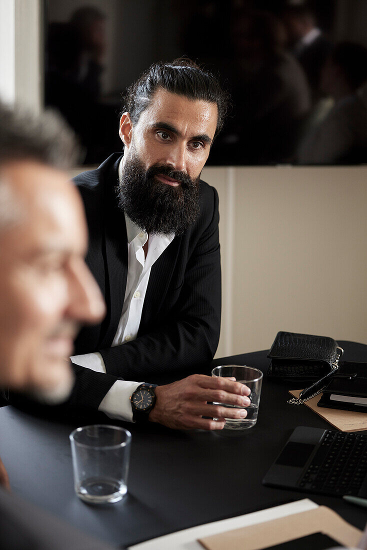 Businessman during business meeting