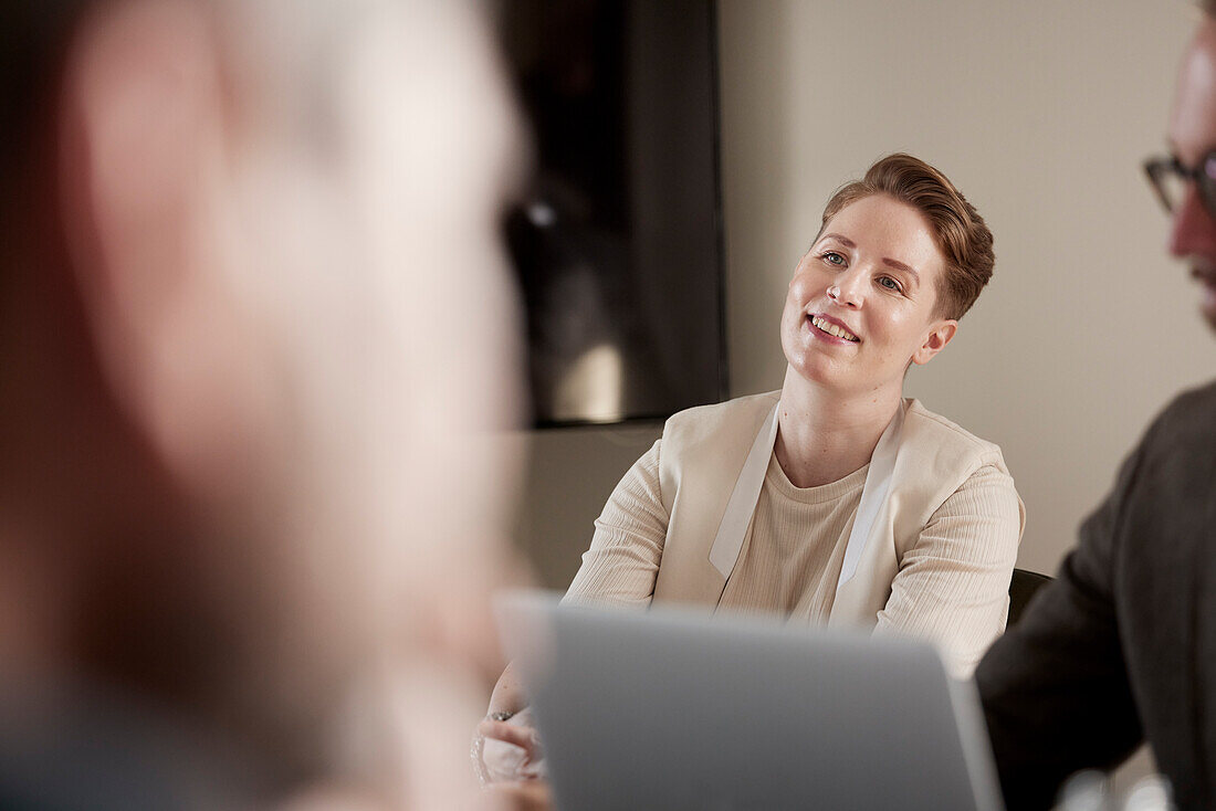 Businesswoman during business meeting