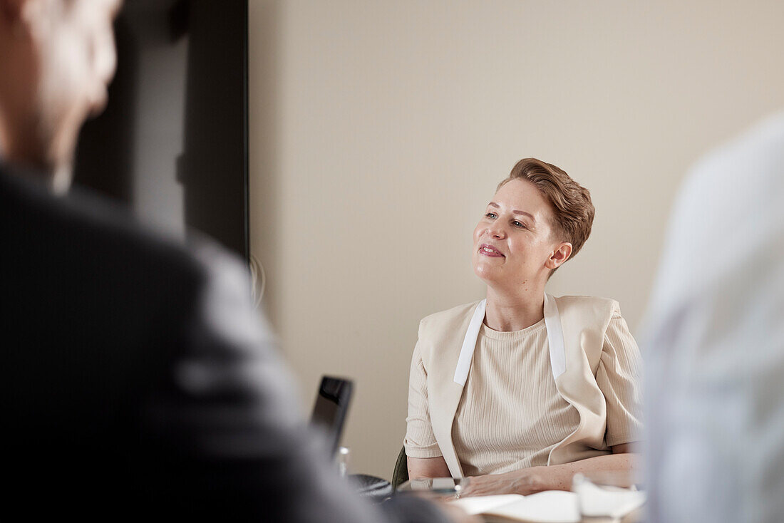 Businesswoman during business meeting