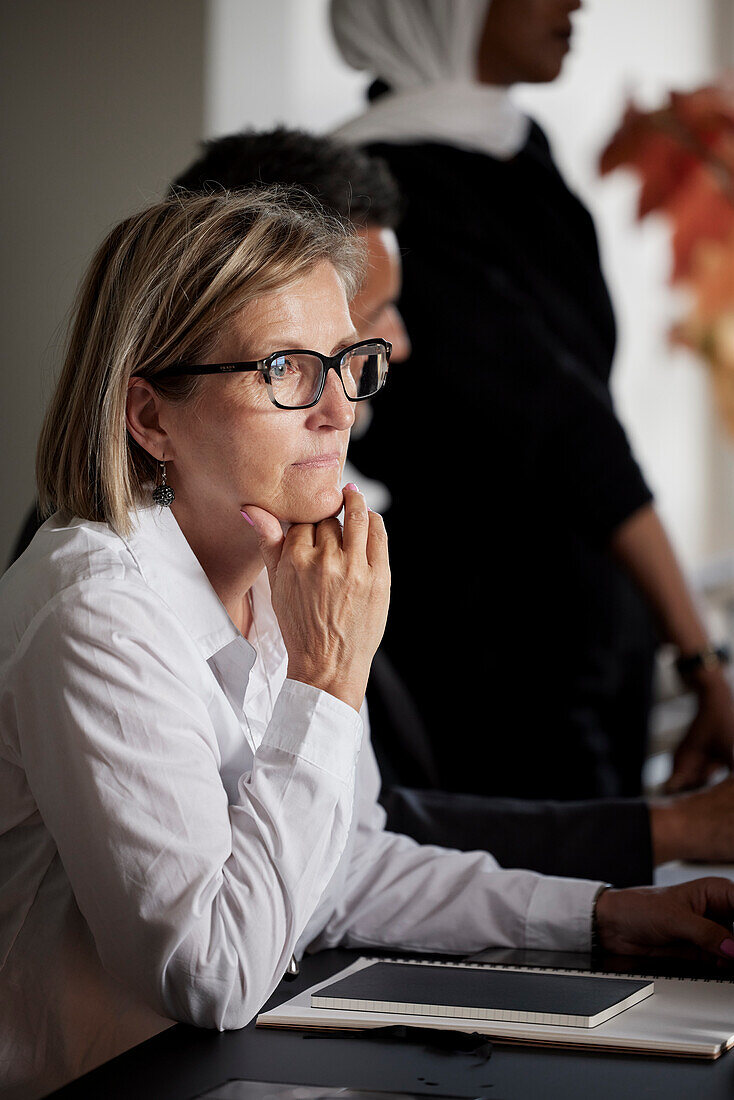 Businesswoman during business meeting