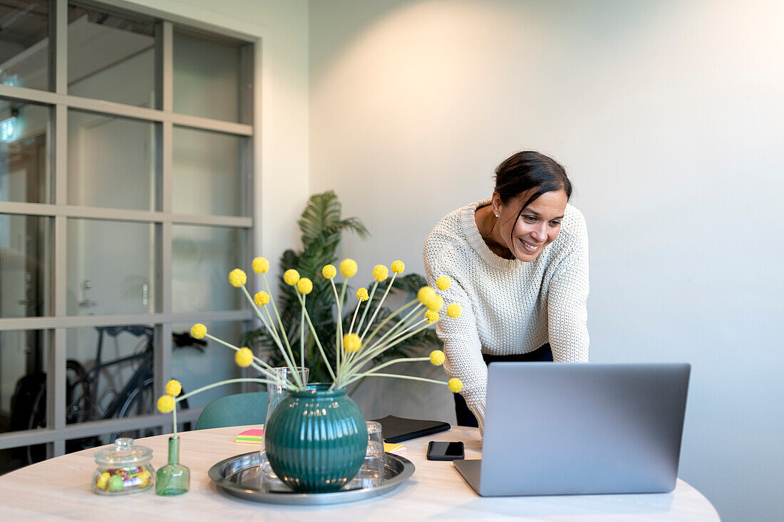 Woman working from home