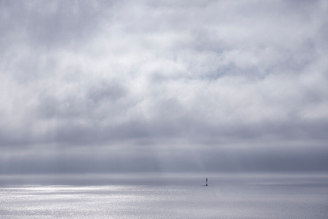 Grey clouds over sea