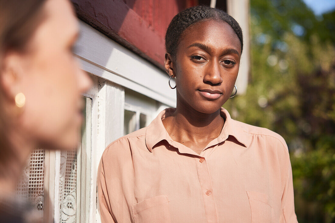 Woman looking at camera