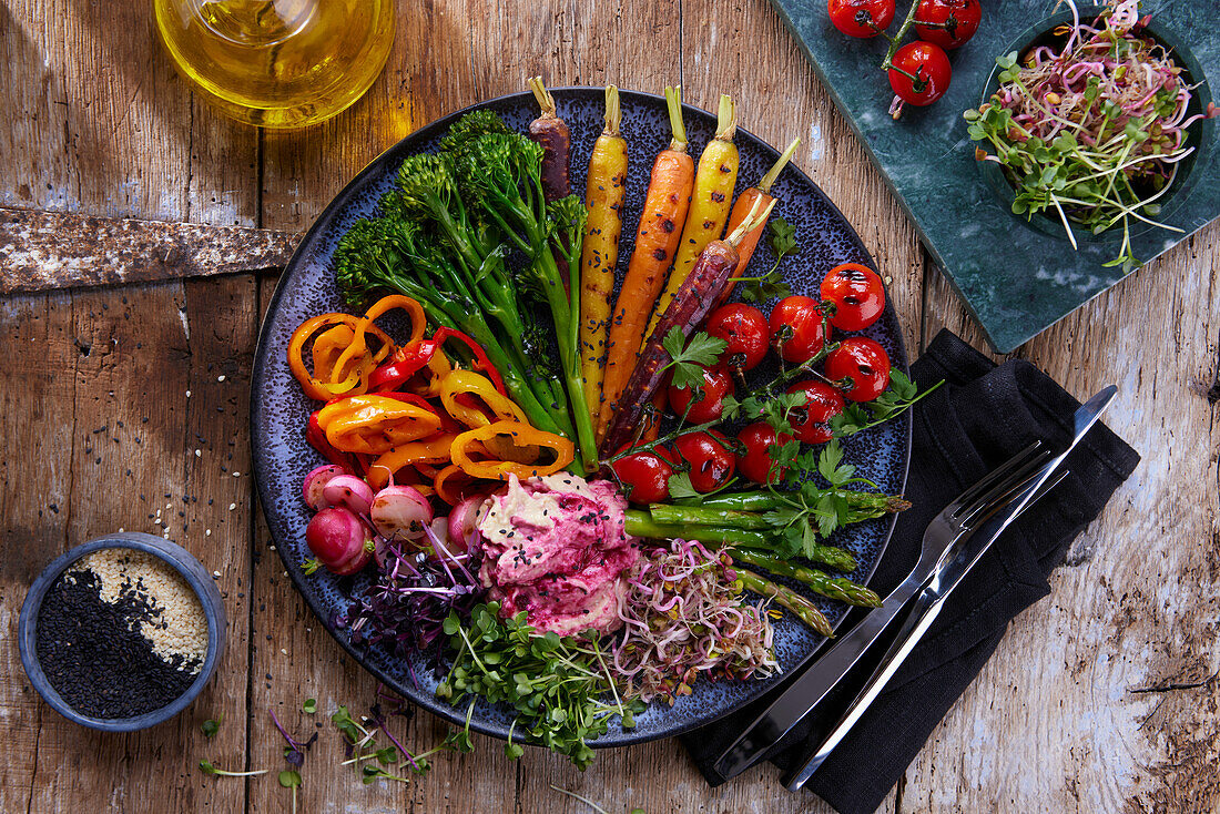 Veggie bowl with sprouts