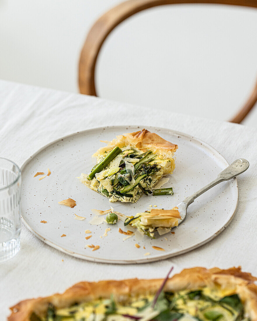 Spring filo tart with asparagus