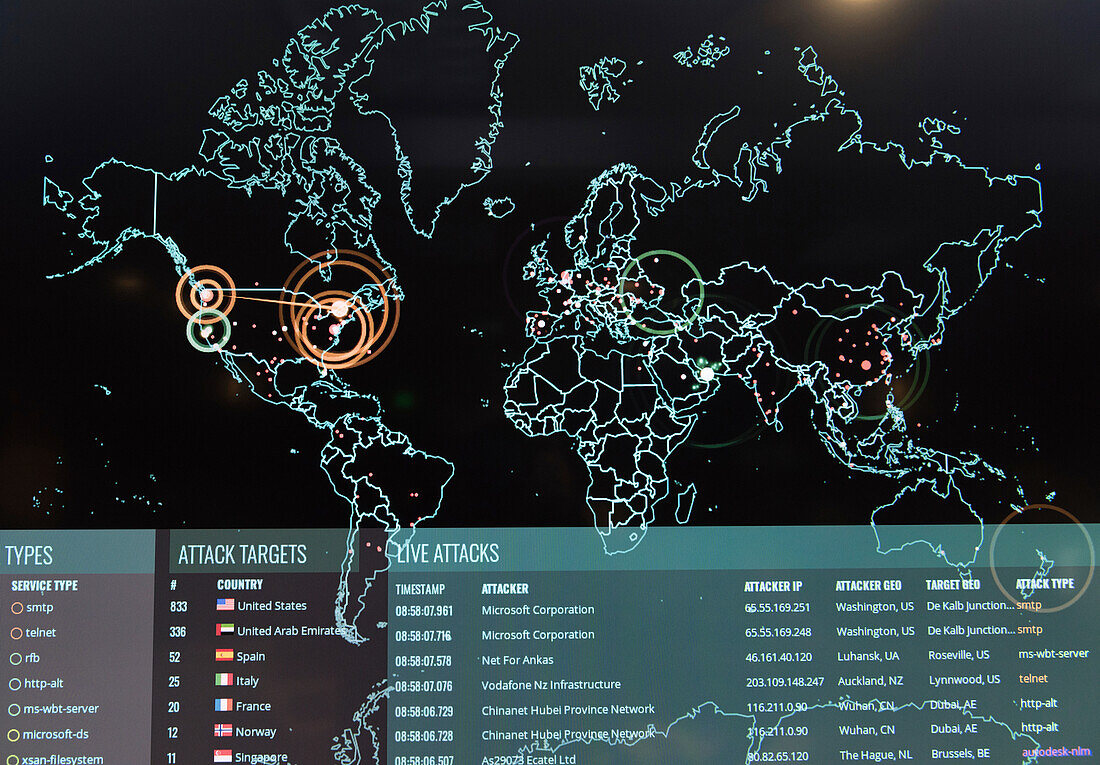 Map of real-time cyber attacks