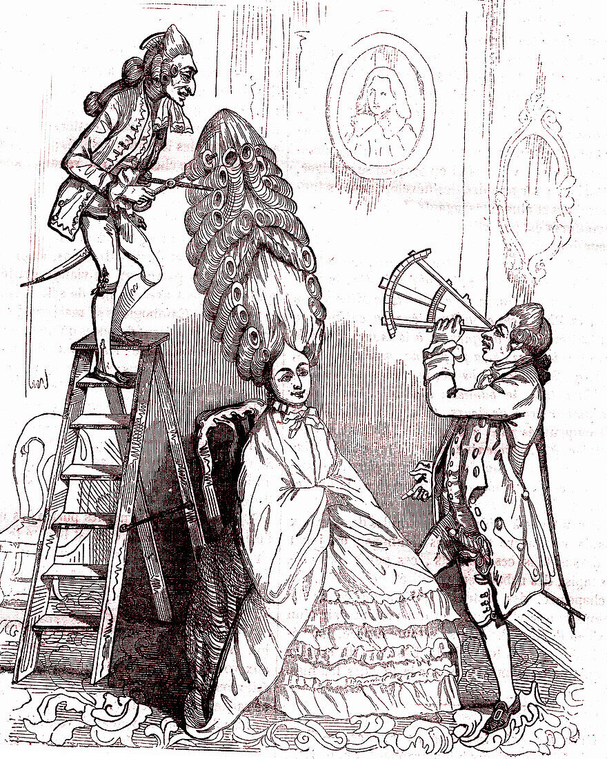 18th century hairdressing, 19th century caricature