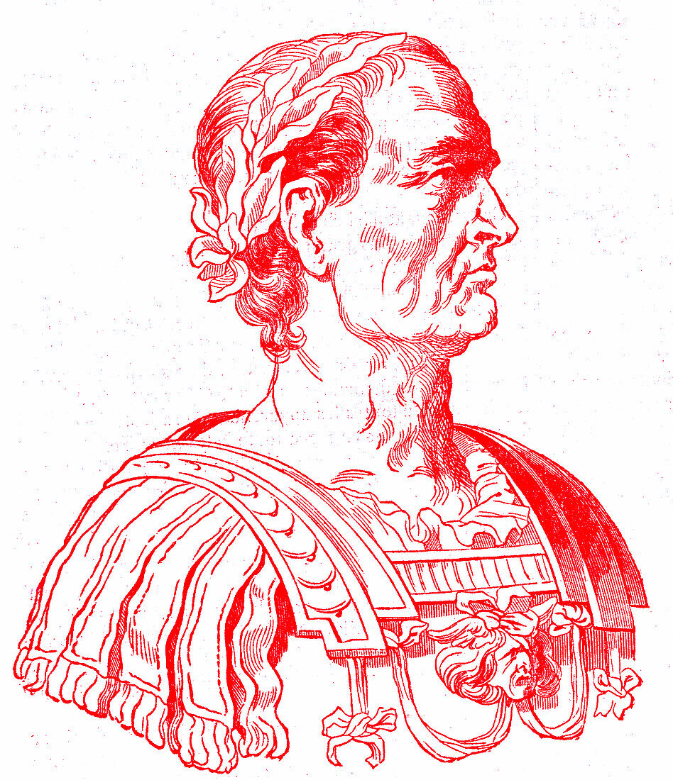Julius Caesar, Roman statesman, illustration